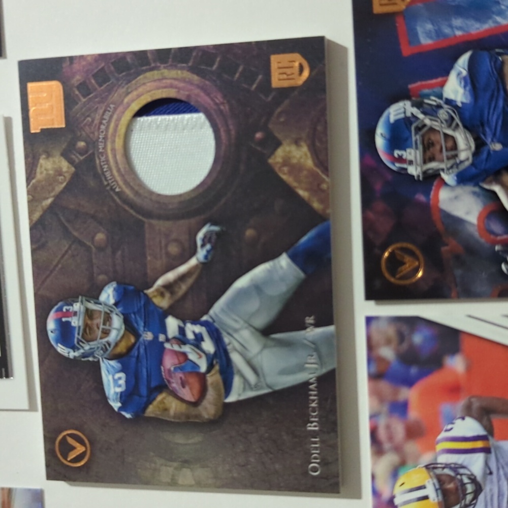 Lot NFL Football Trading Cards Odell Beckham Jr Rookie Patch Parallel NY Giants - Picture 2 of 12